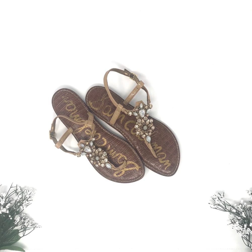 Sam Edelman Grayson Crystal Flower Flat Sandal